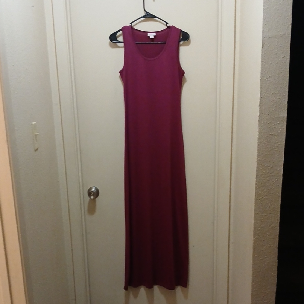 LuLaRoe Sleeveless Maxi Dress in Deep Burgundy